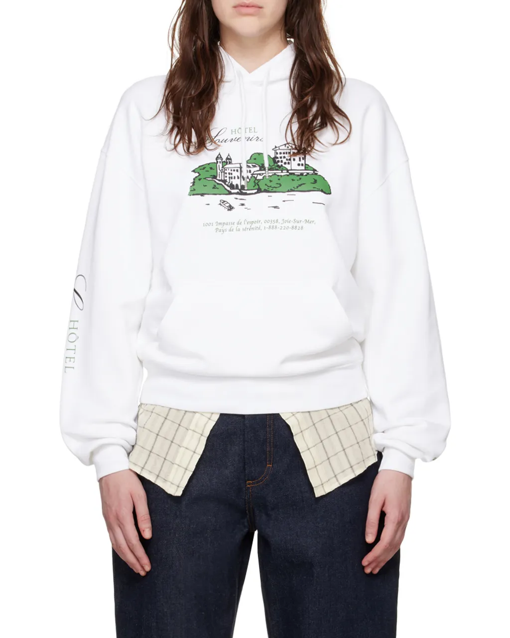 Logo Embroidered Long-Sleeved Hoodie
