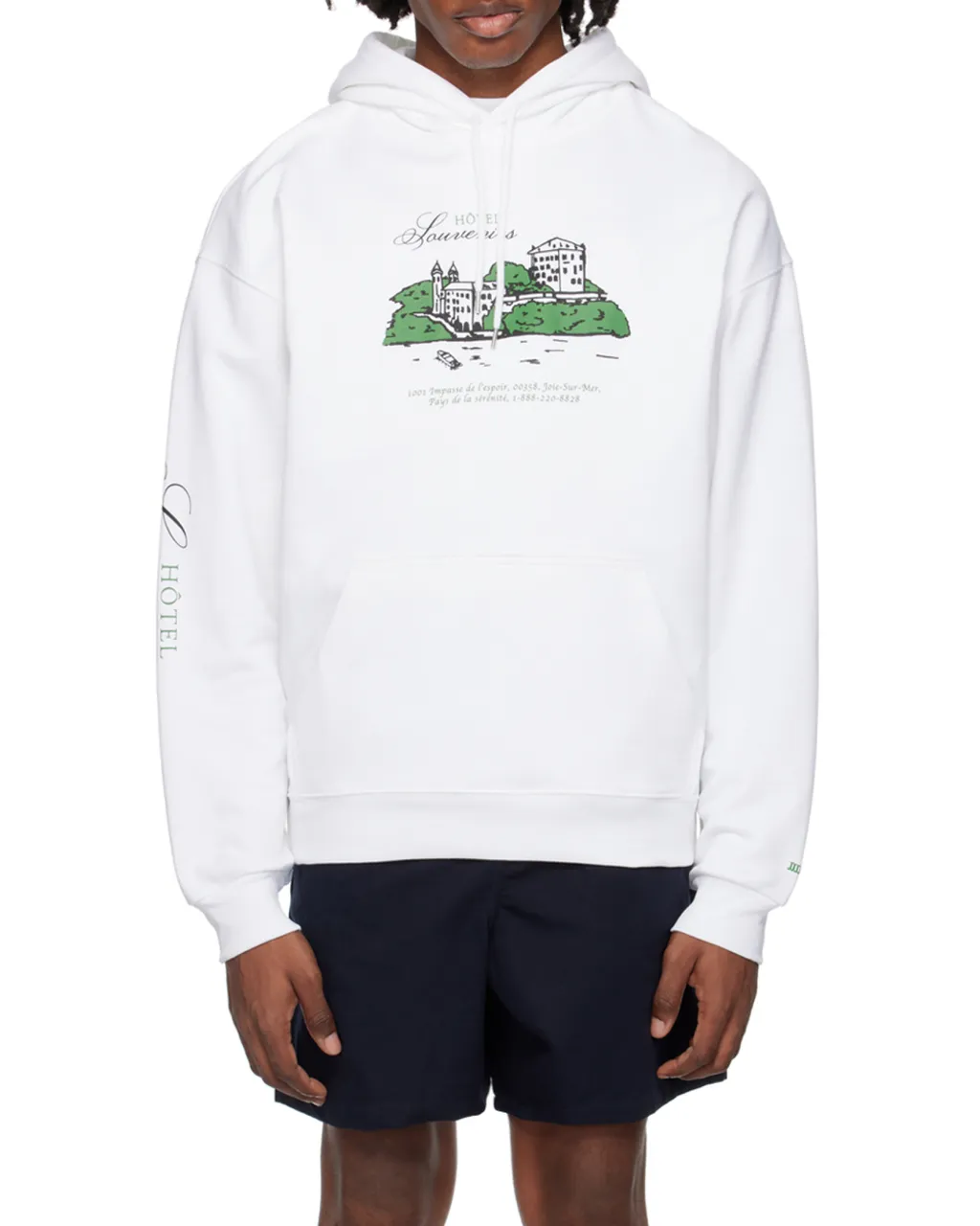 Logo Embroidered Long-Sleeved Hoodie