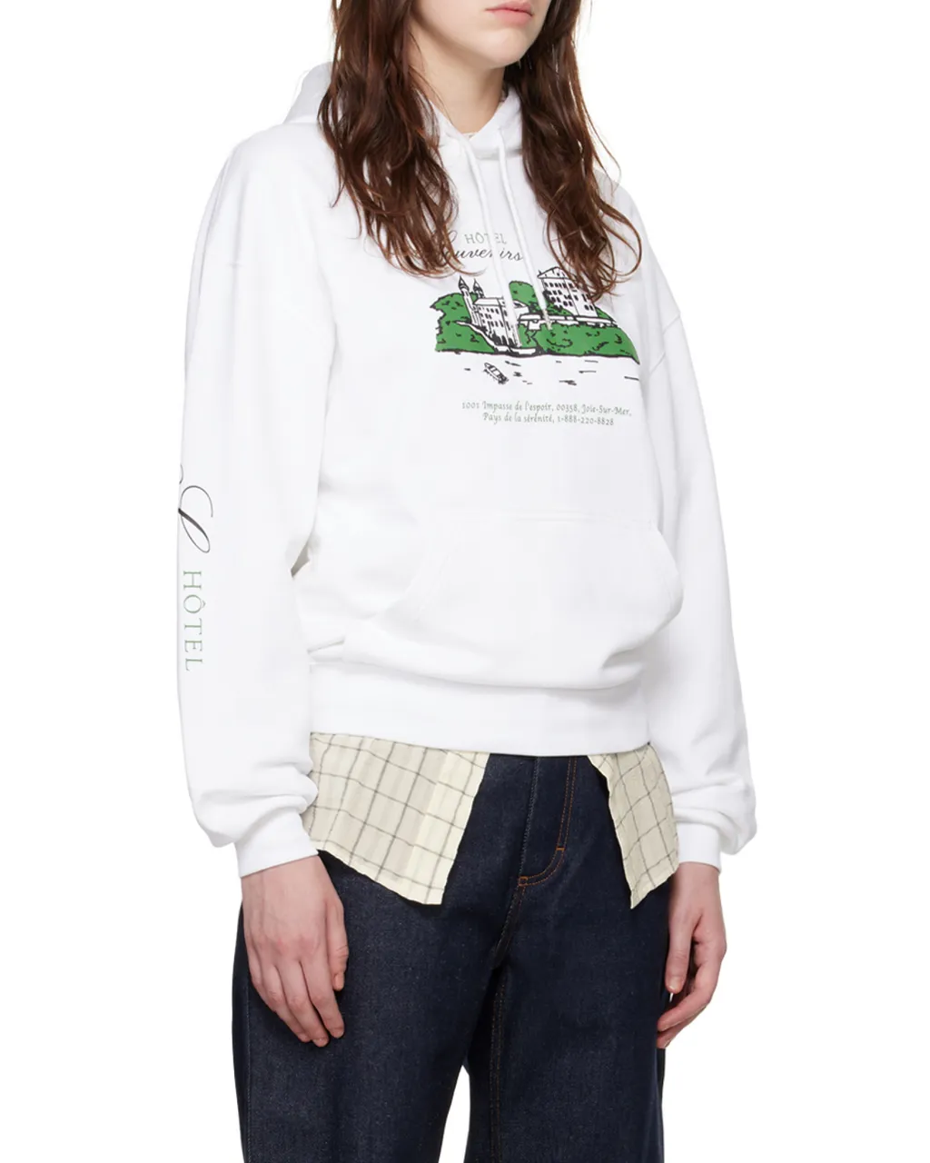 Logo Embroidered Long-Sleeved Hoodie