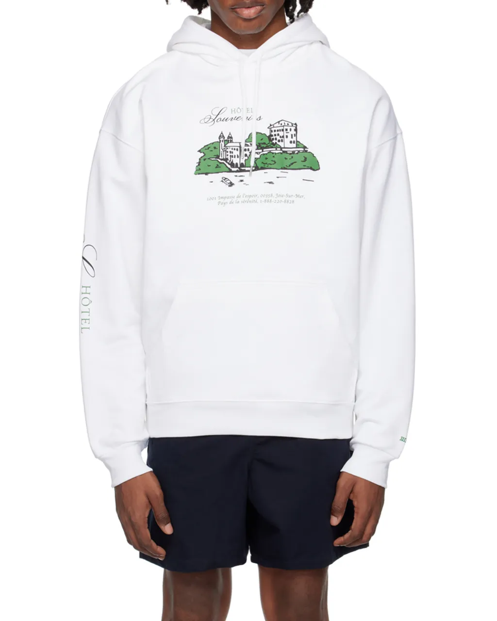 Logo Embroidered Long-Sleeved Hoodie