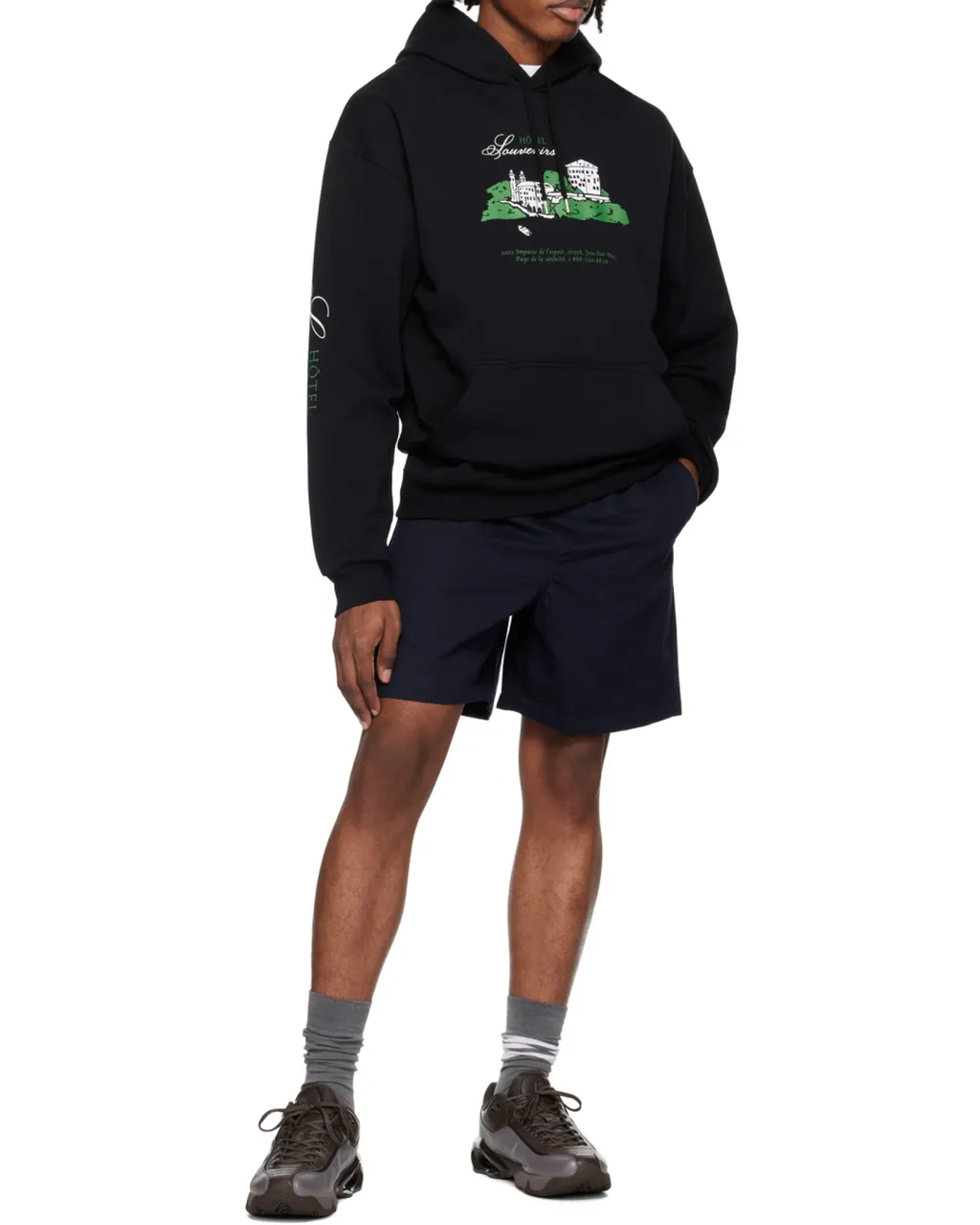 Logo Embroidered Long-Sleeved Hoodie