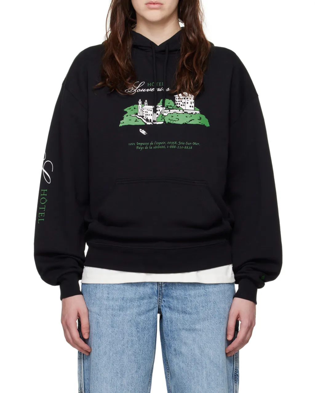 Logo Embroidered Long-Sleeved Hoodie