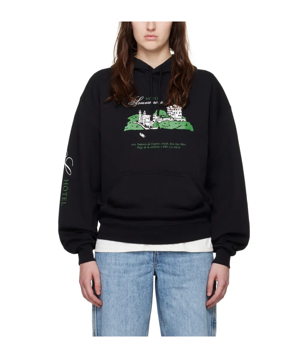 Logo Embroidered Long-Sleeved Hoodie