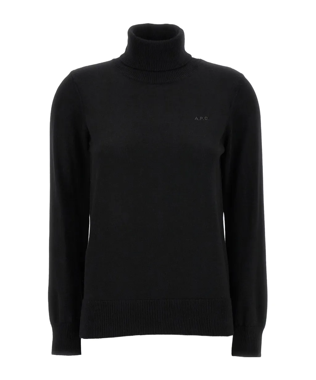 Logo Embroidered Turtleneck Knit Jumper