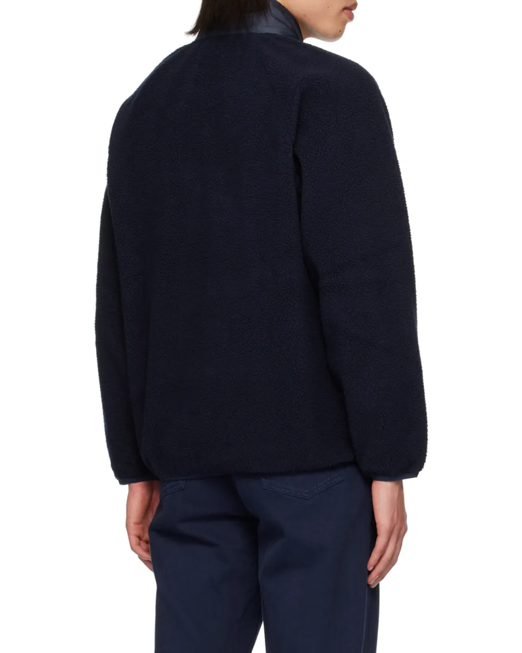 High-Neck Logo Patch Fleece Sweatshirt
