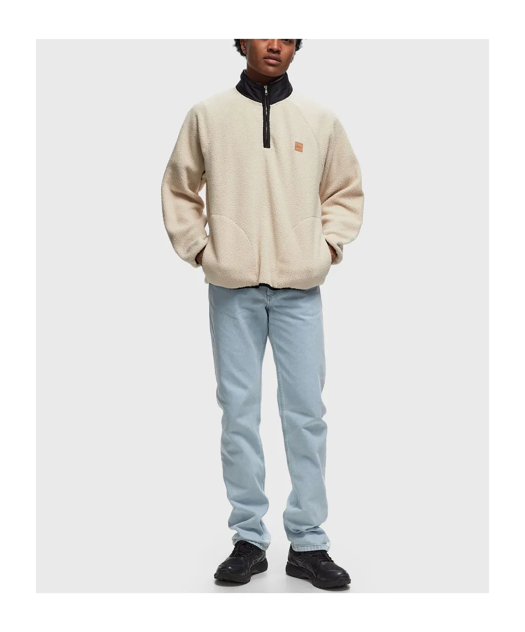 High-Neck Logo Patch Fleece Sweatshirt