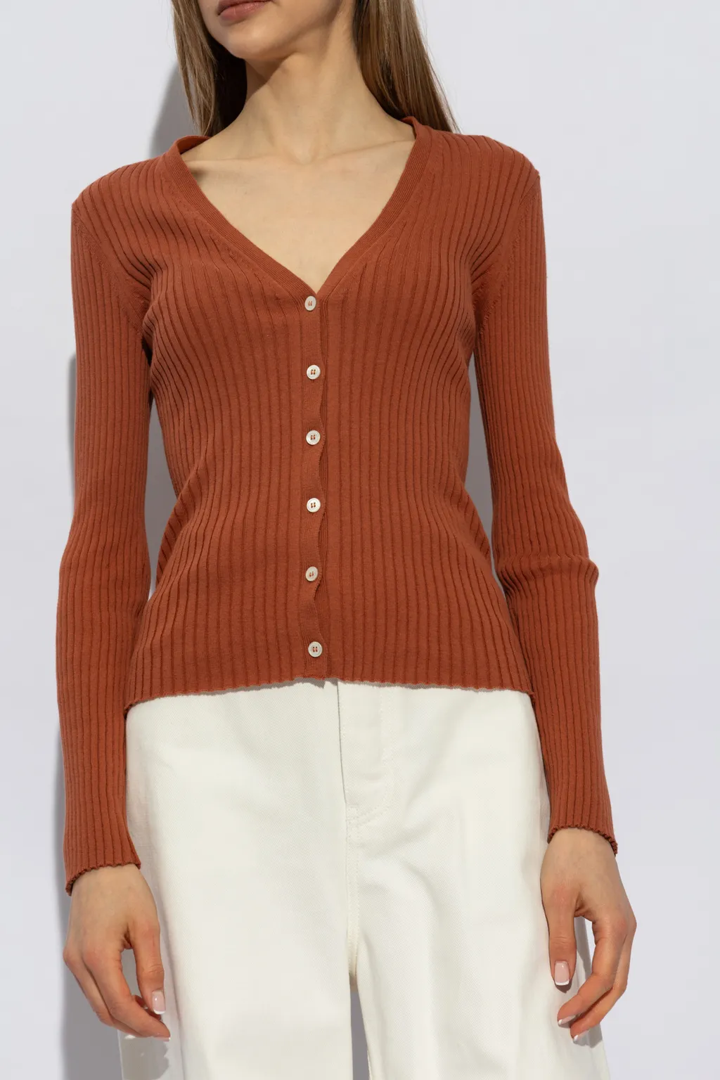 V-Neck Organic Cotton Cardigan
