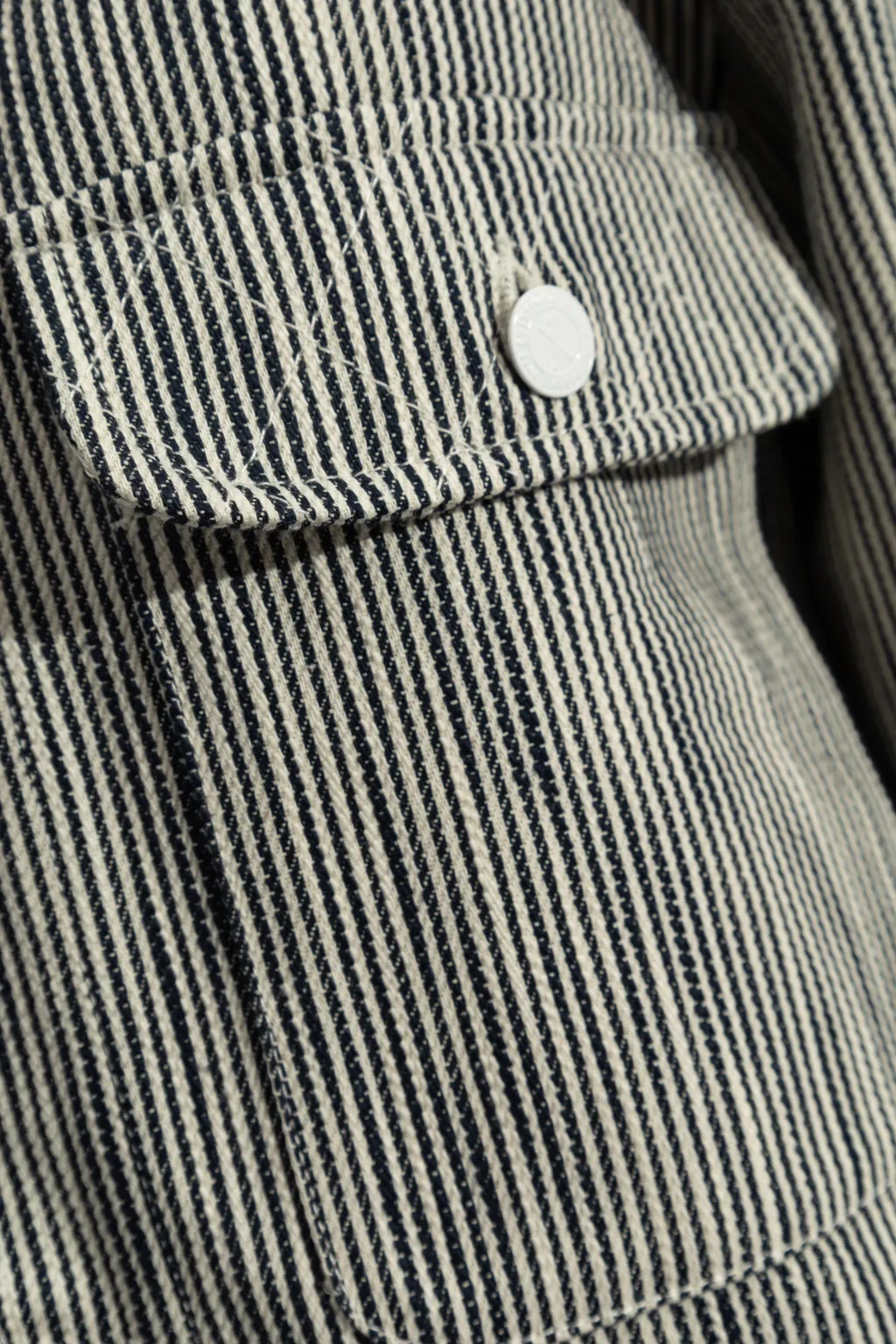 Striped Pattern Shirt Jacket