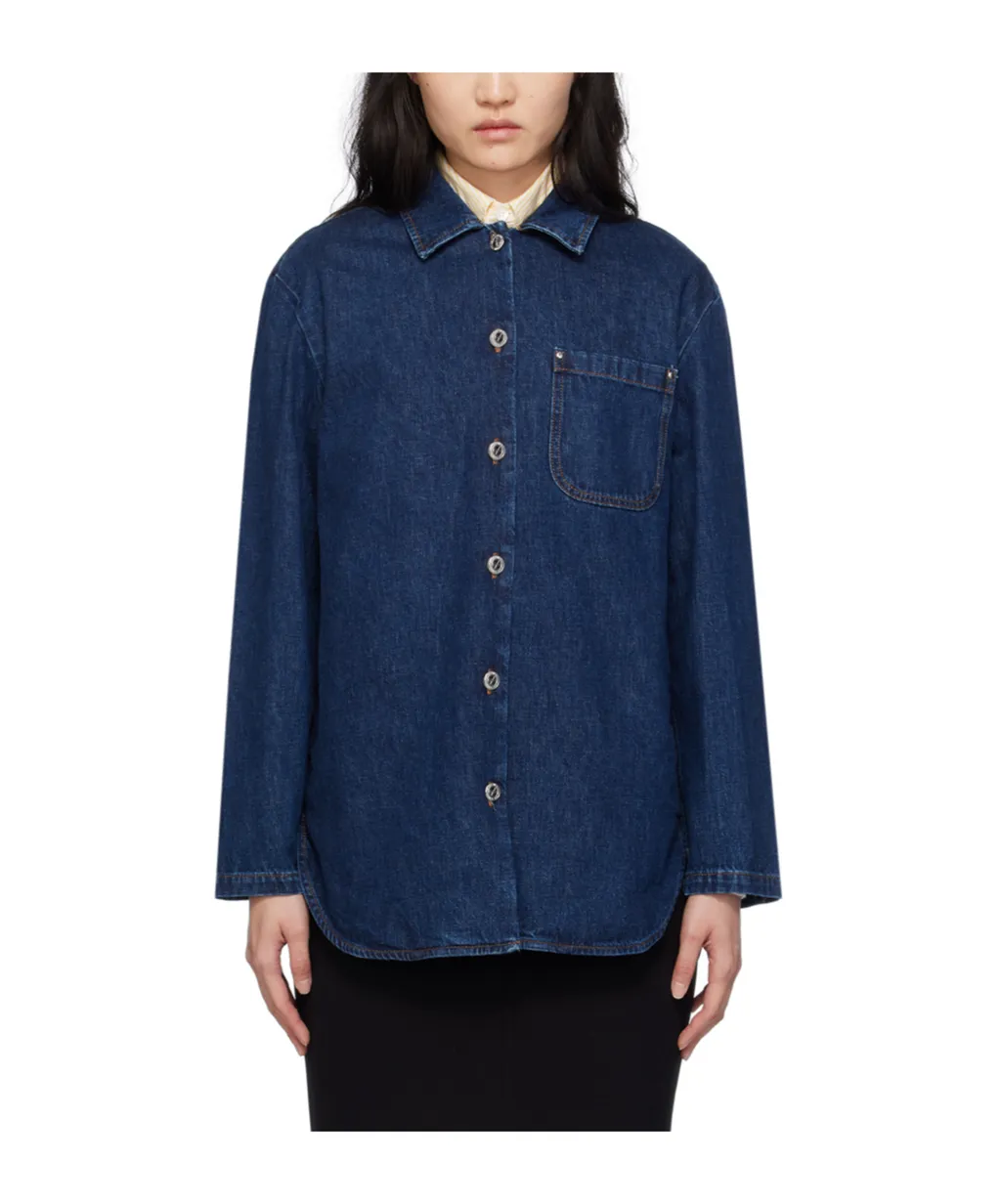 Long-Sleeved Denim Coat