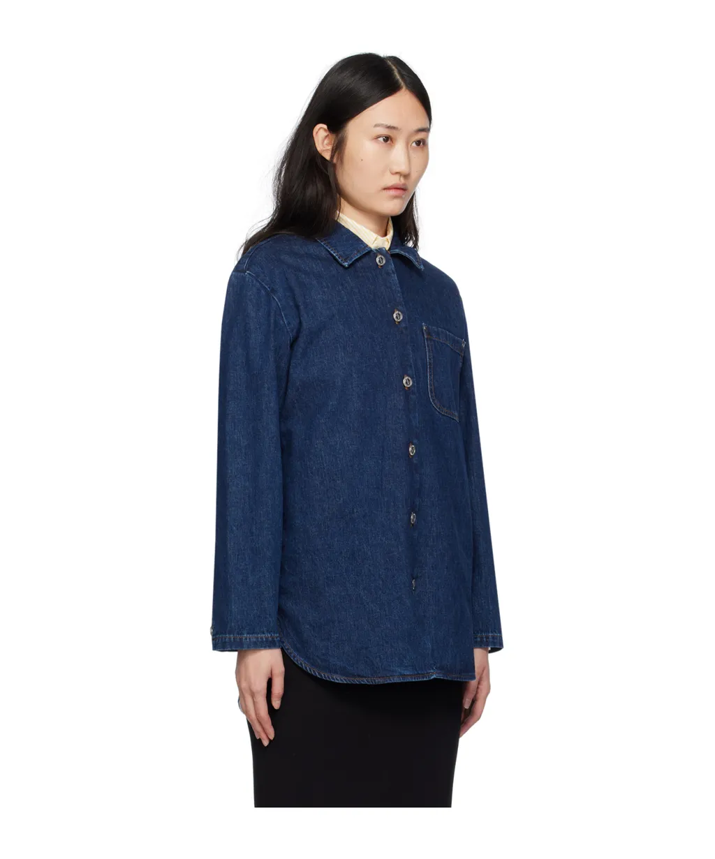 Long-Sleeved Denim Coat