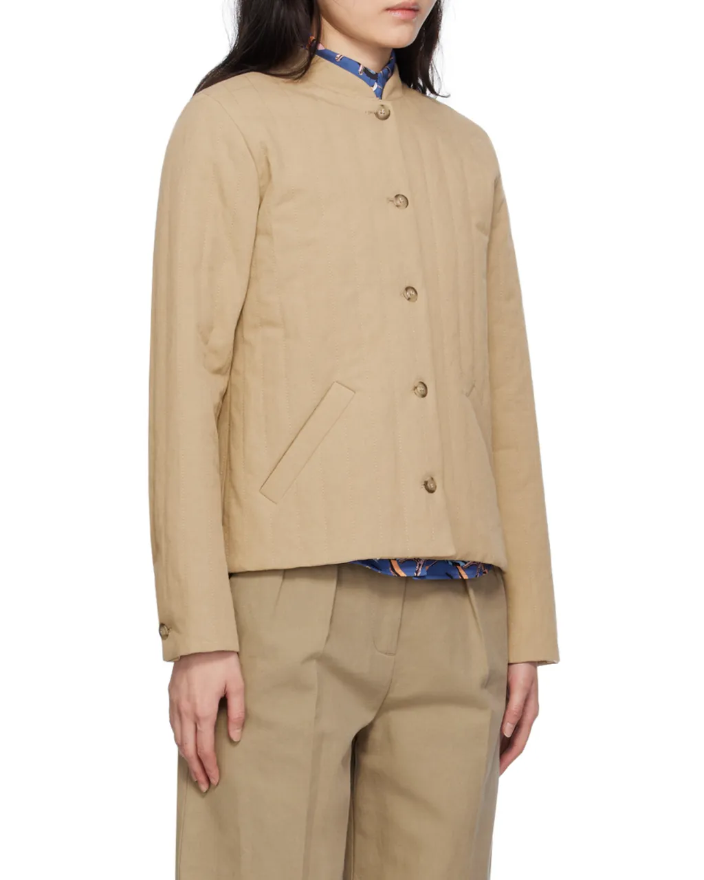 Quilted Stand-Neck Casual Jacket