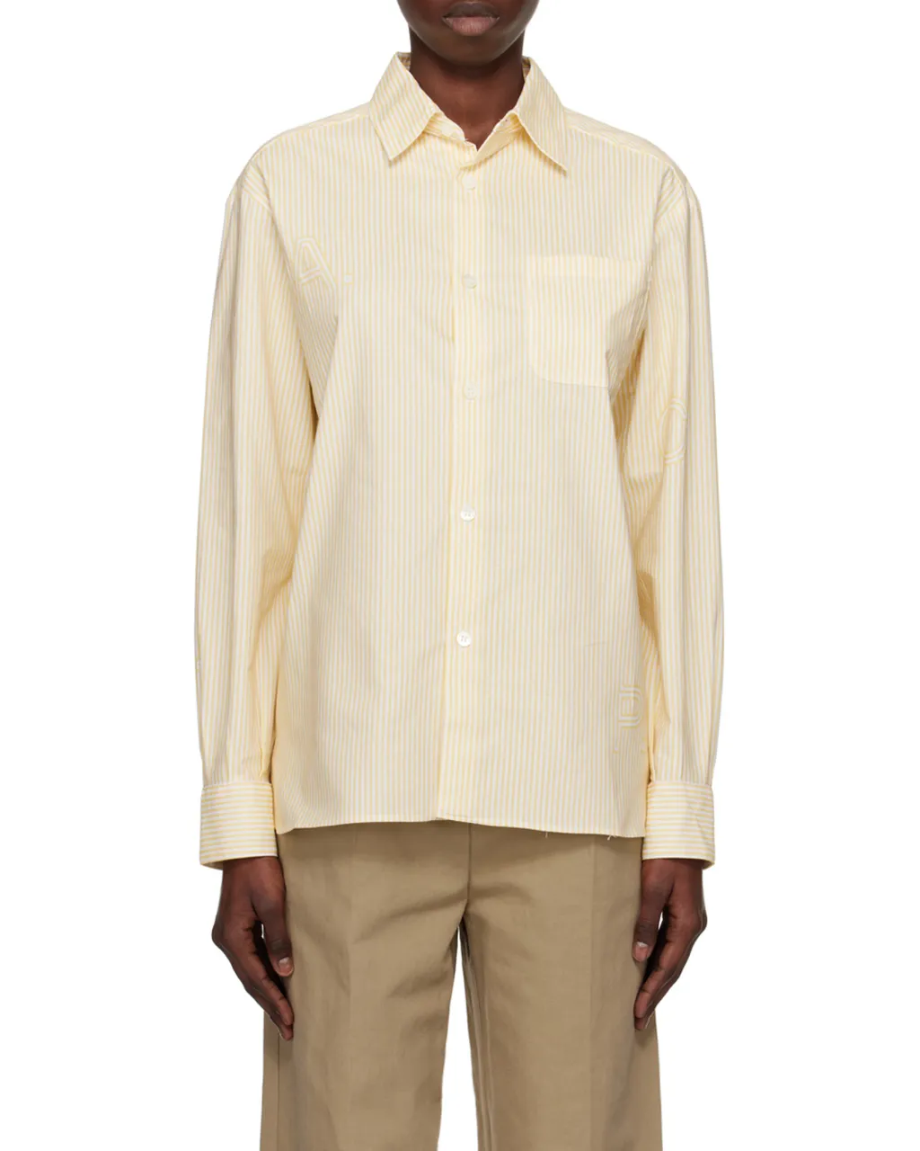 Logo Printed Striped Buttoned Shirt