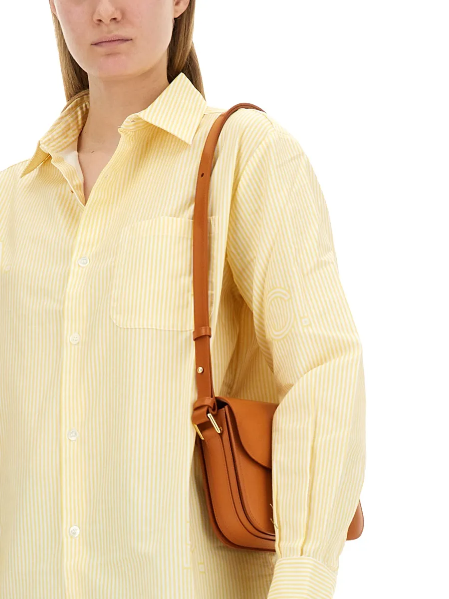 Logo Printed Striped Buttoned Shirt