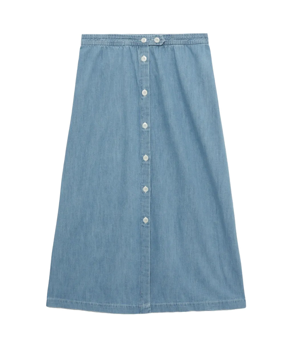 High-Rise Denim Skirt