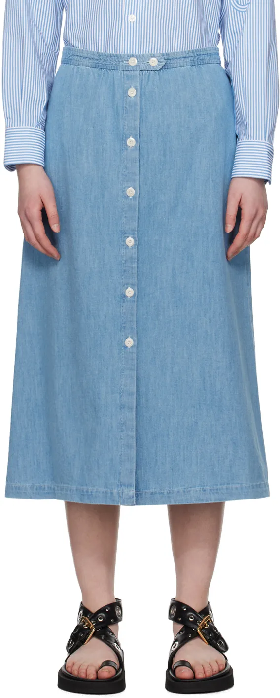 High-Rise Denim Skirt