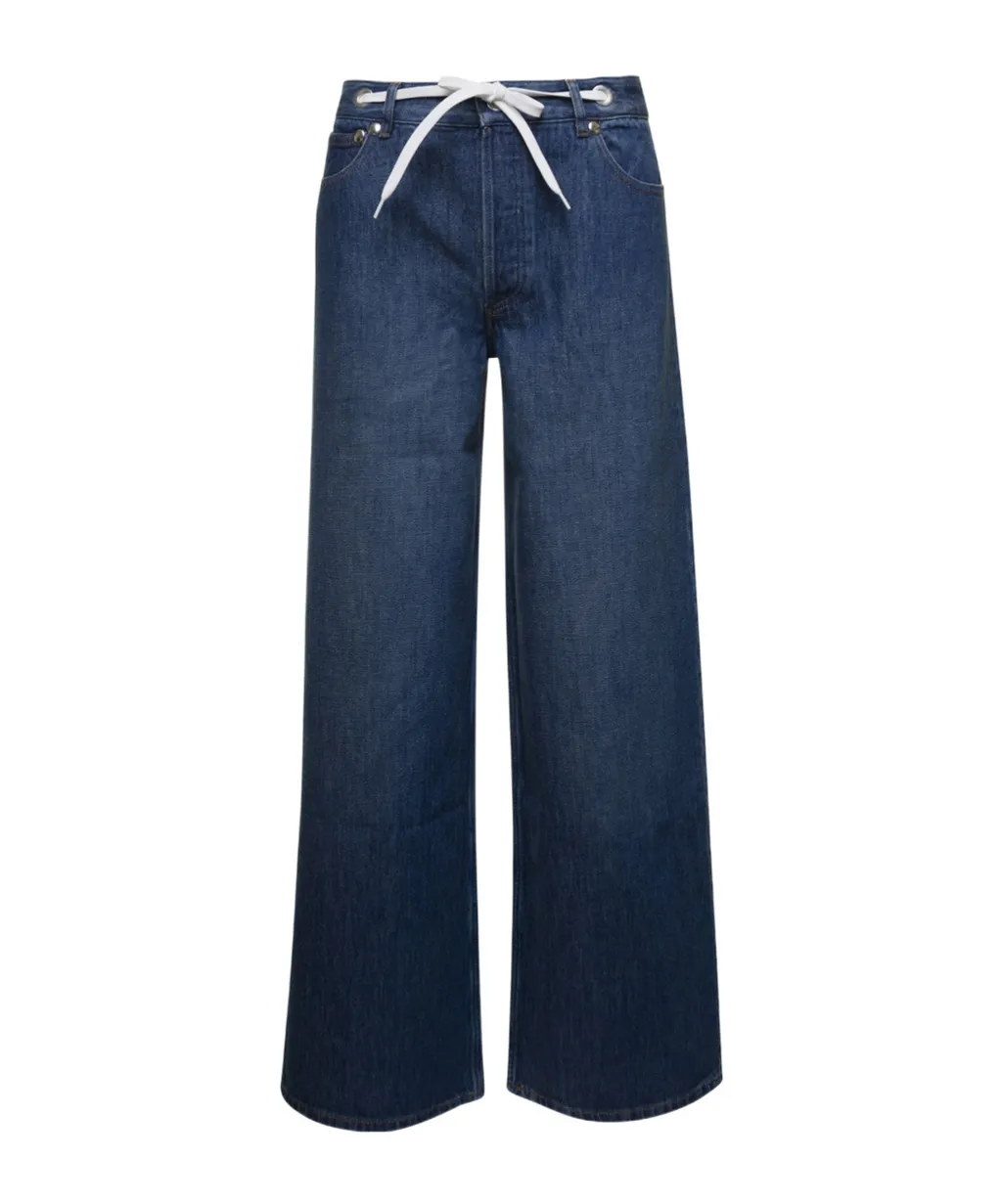 Drawstring Wide Leg Jeans