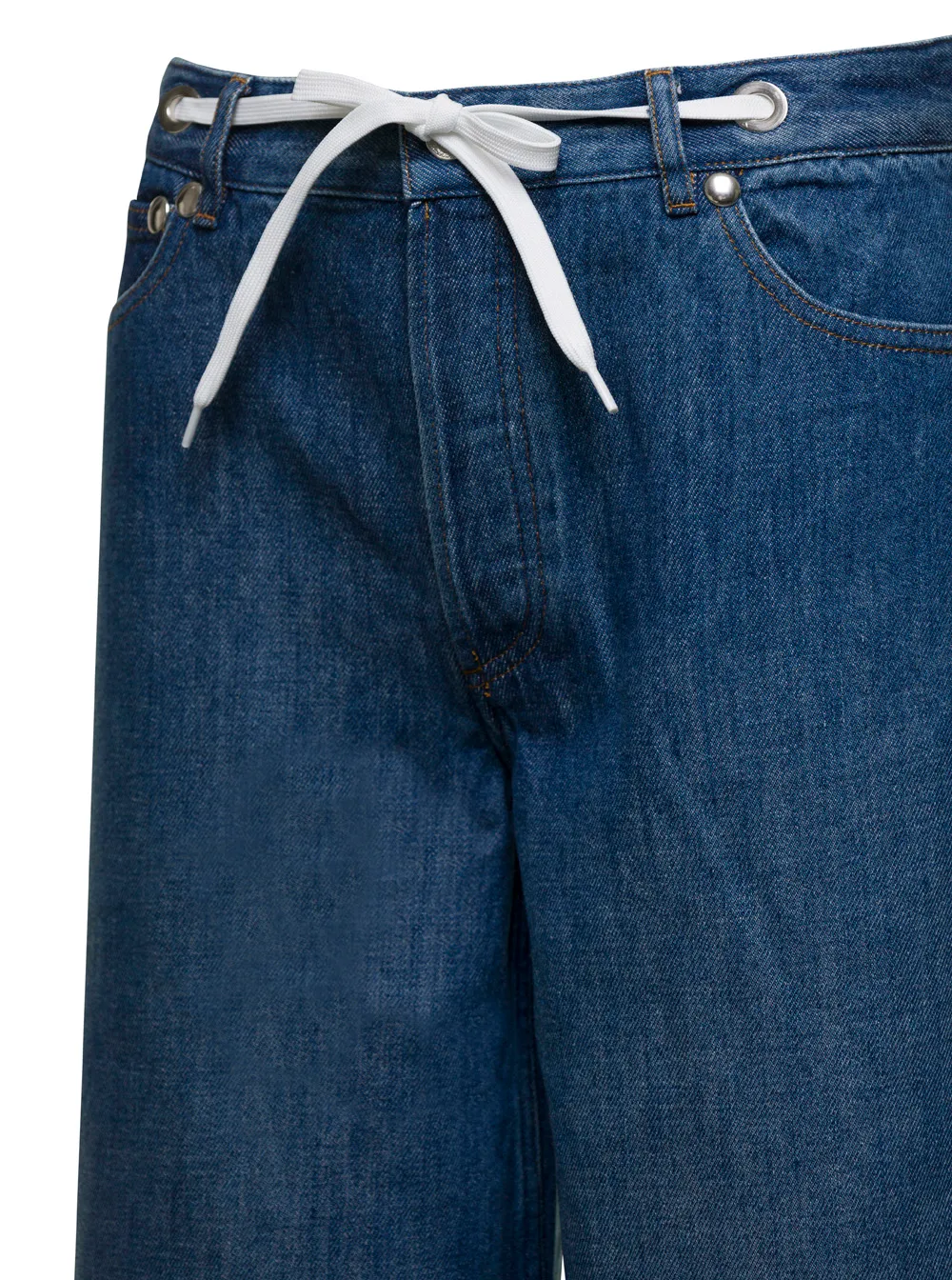 Drawstring Wide Leg Jeans
