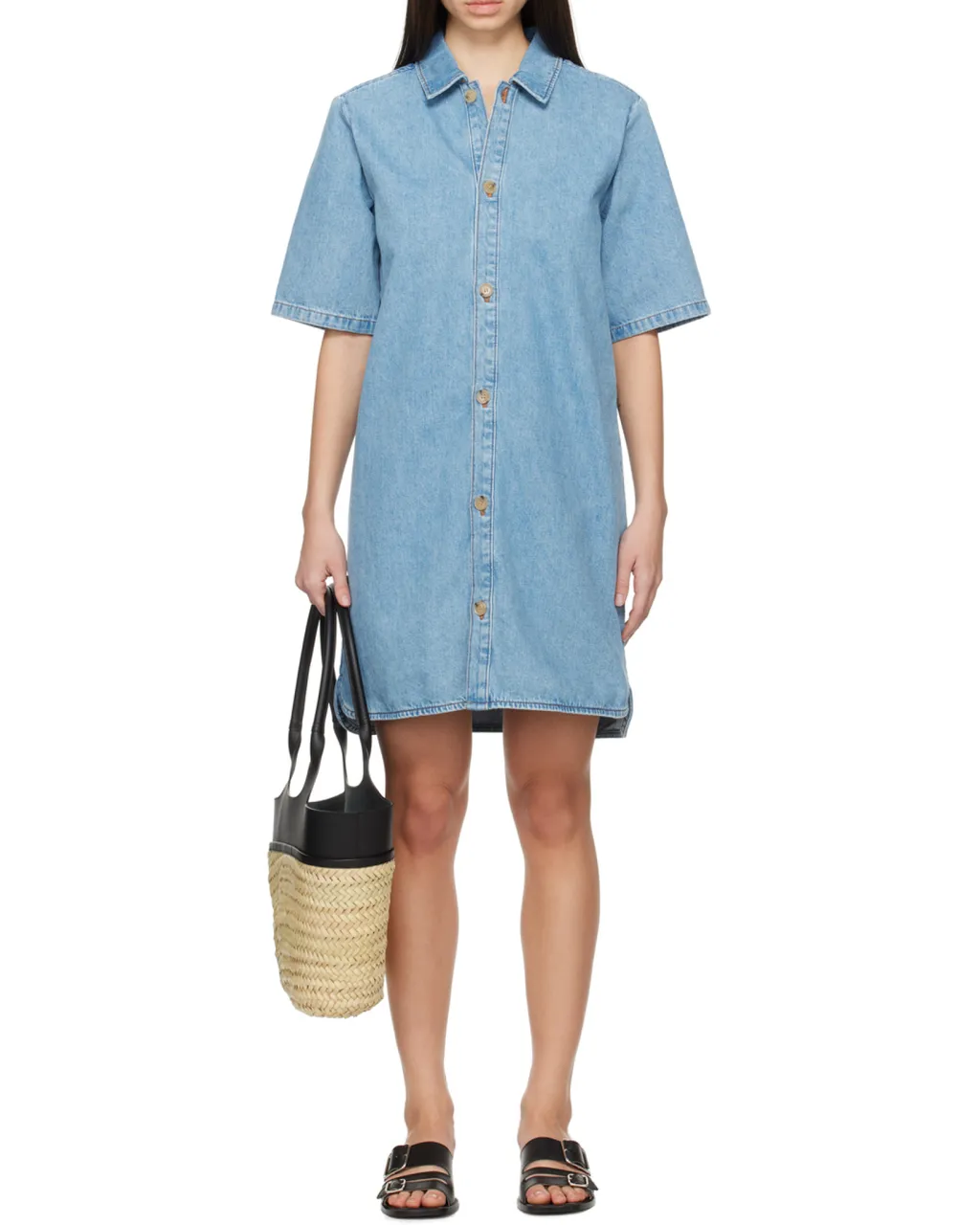 Classic Collar Denim Minidress