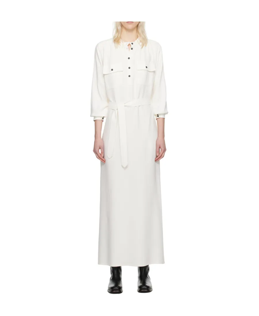 Marla Crinkled Belted Maxi Shirt Dress