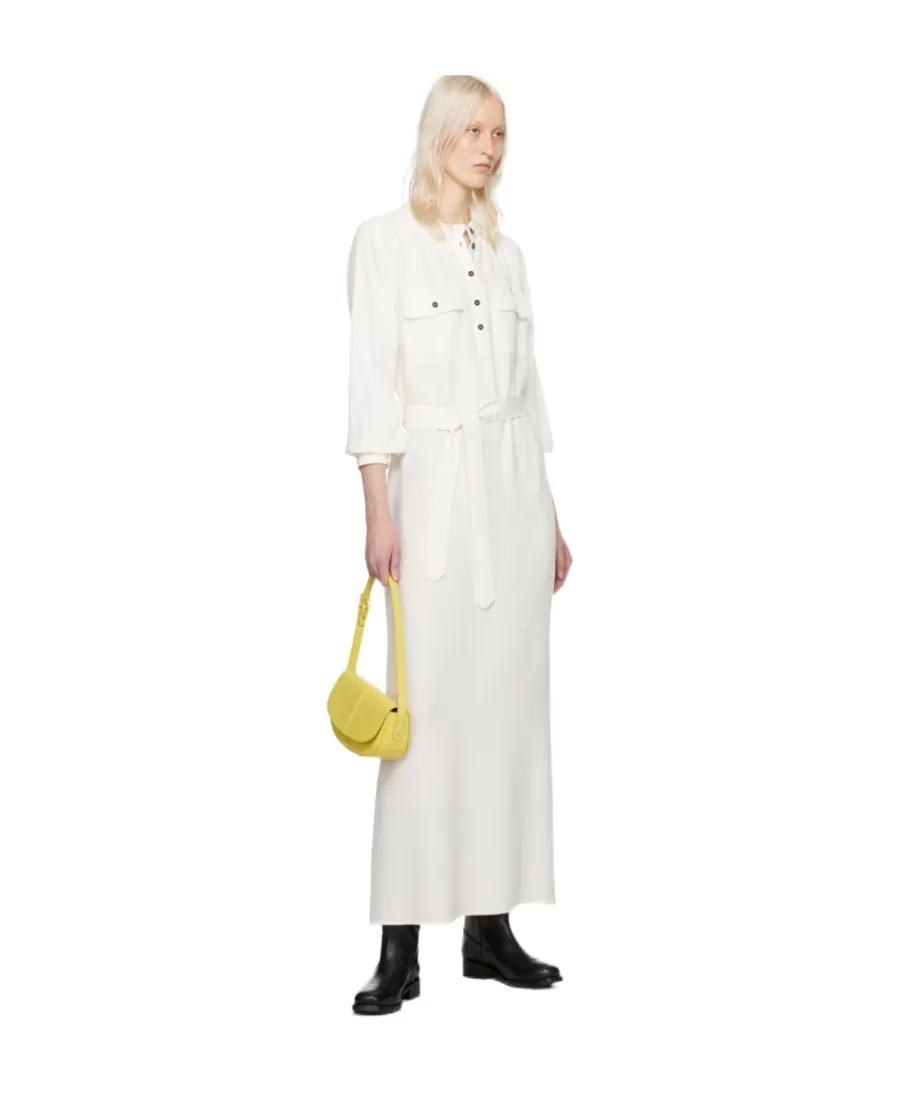 Marla Crinkled Belted Maxi Shirt Dress
