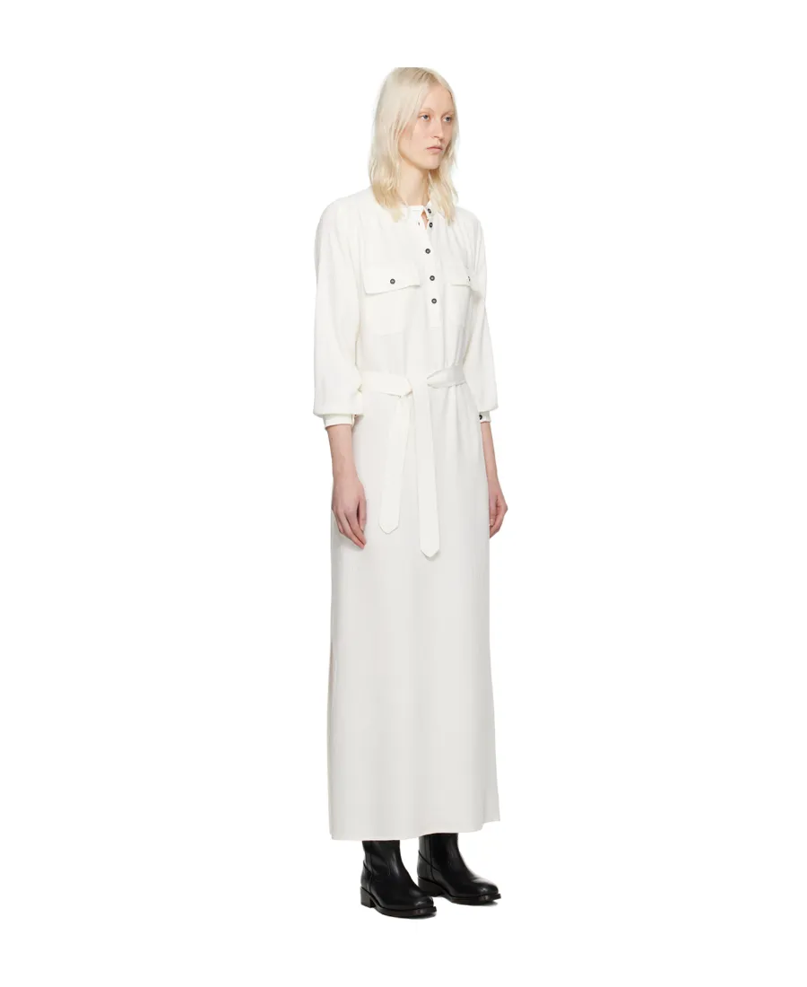Marla Crinkled Belted Maxi Shirt Dress