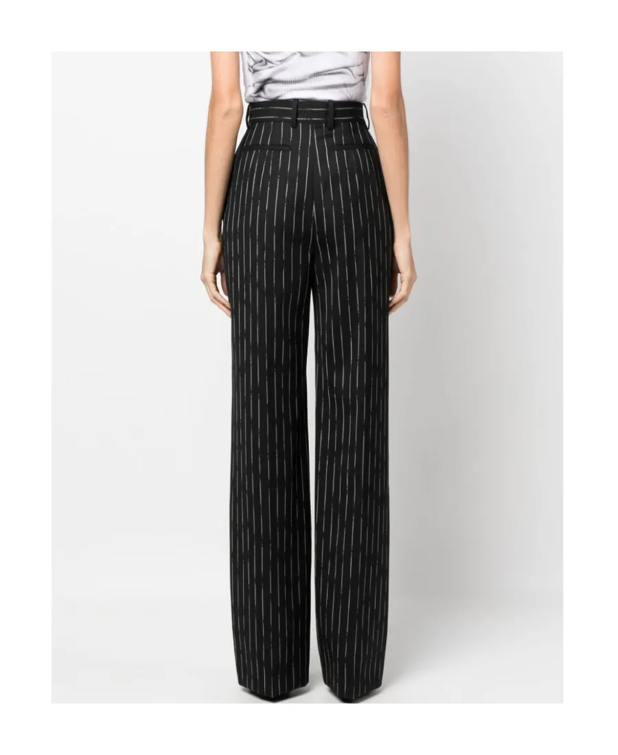 Striped Straight-Leg Pants