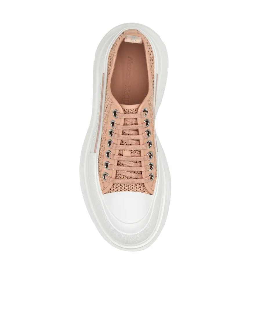 Oversized Woven Lace-Up Sneakers