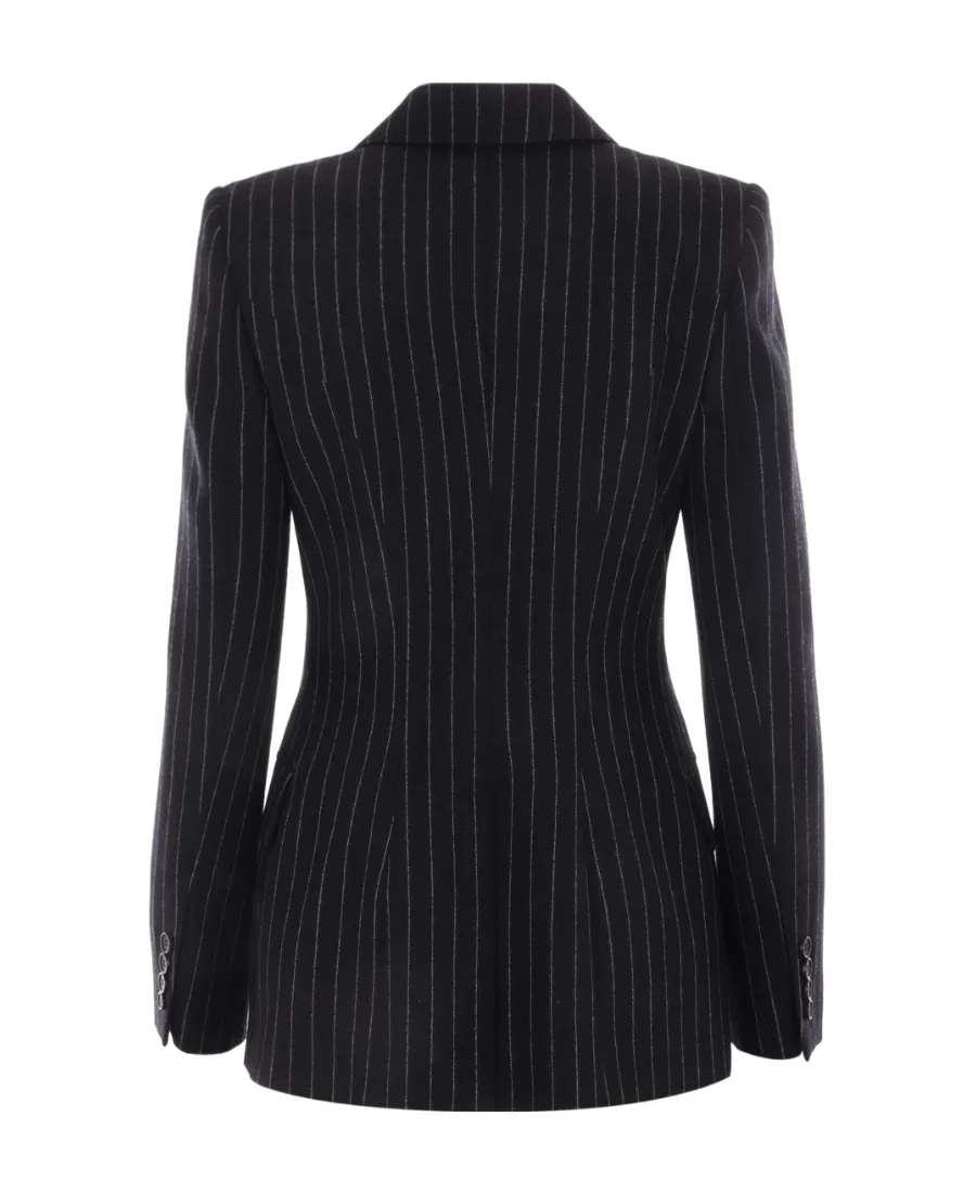 Striped Double-Breasted Tailored Blazer