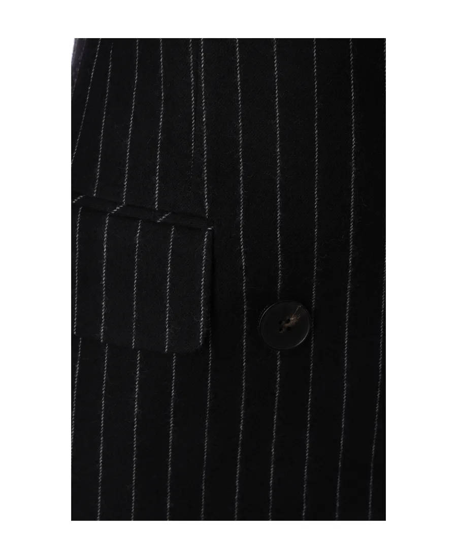 Striped Double-Breasted Tailored Blazer