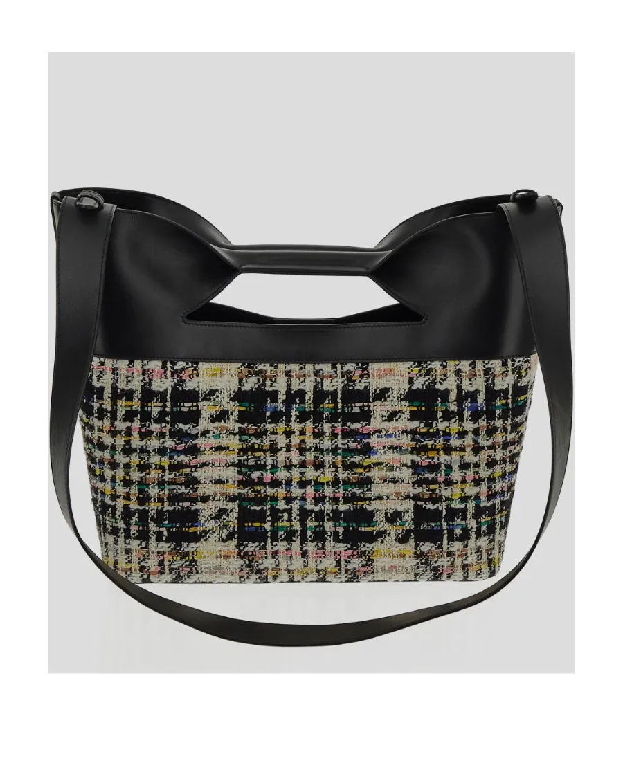 Logo Detailed Checked Tote Bag