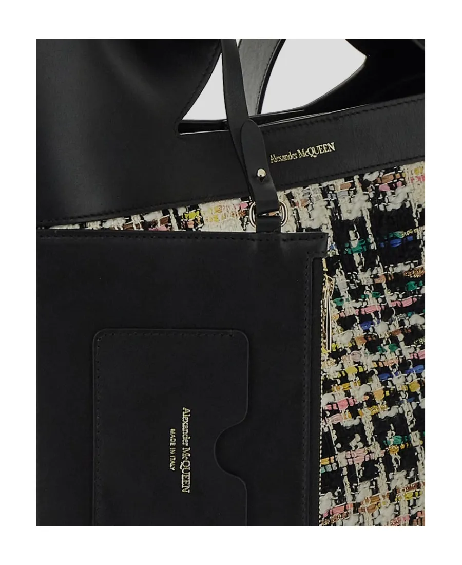 Logo Detailed Checked Tote Bag