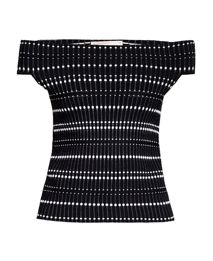 Graphic Printed Denuded Shoulders Top