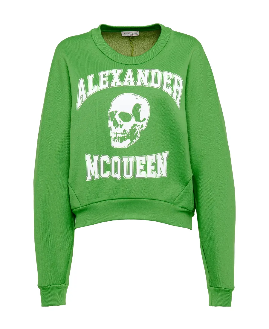 Varsiity Skull Printed Crewneck Sweatshirt