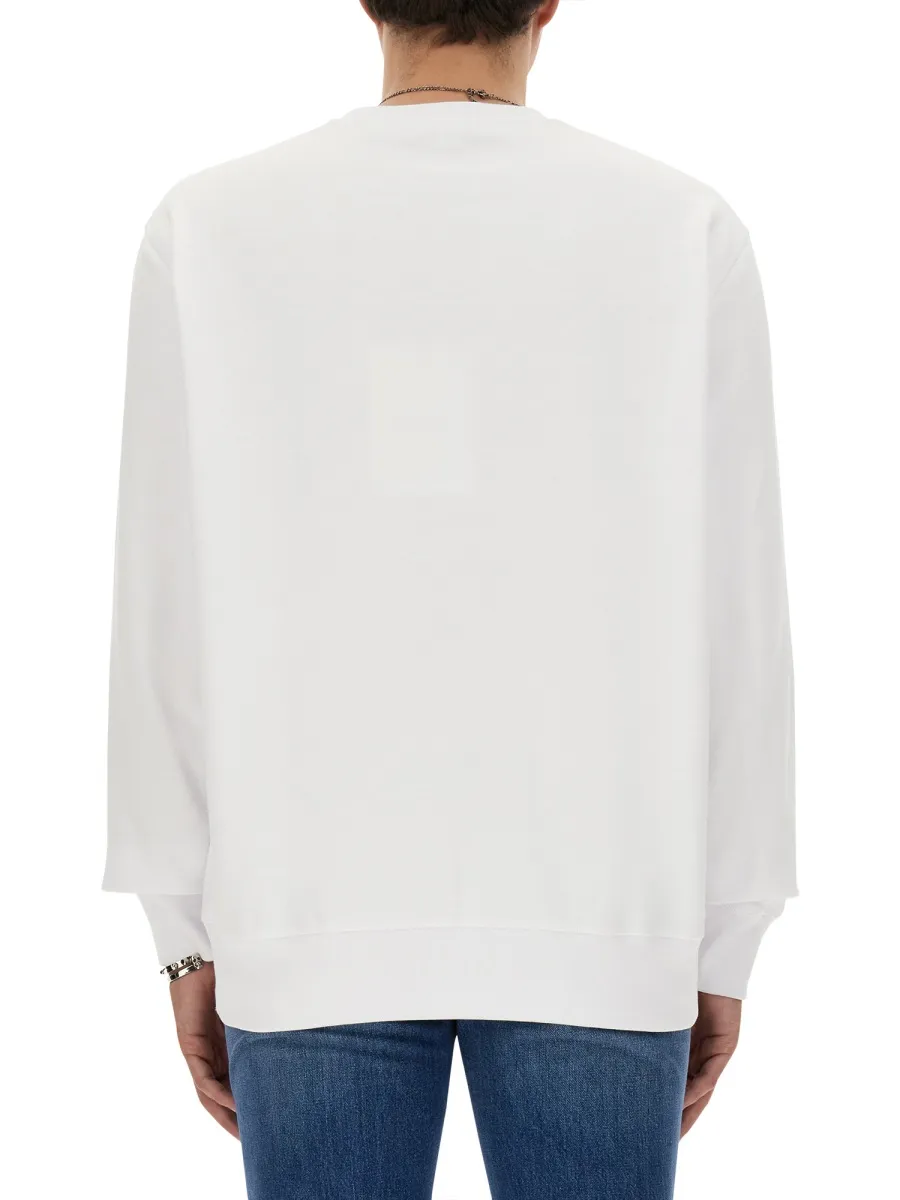 Skull-Printed Crewneck Sweatshirt