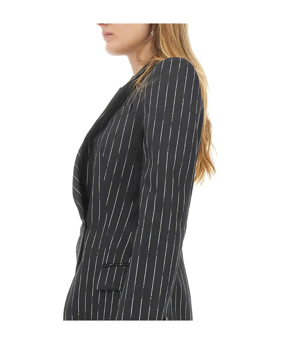 Asymmetric Stripe Detailed Blazer