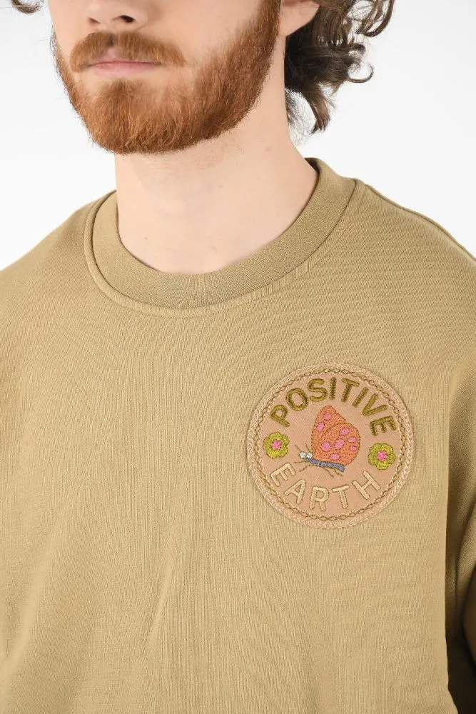 Patch-Detail Crew Neck Sweatshirt