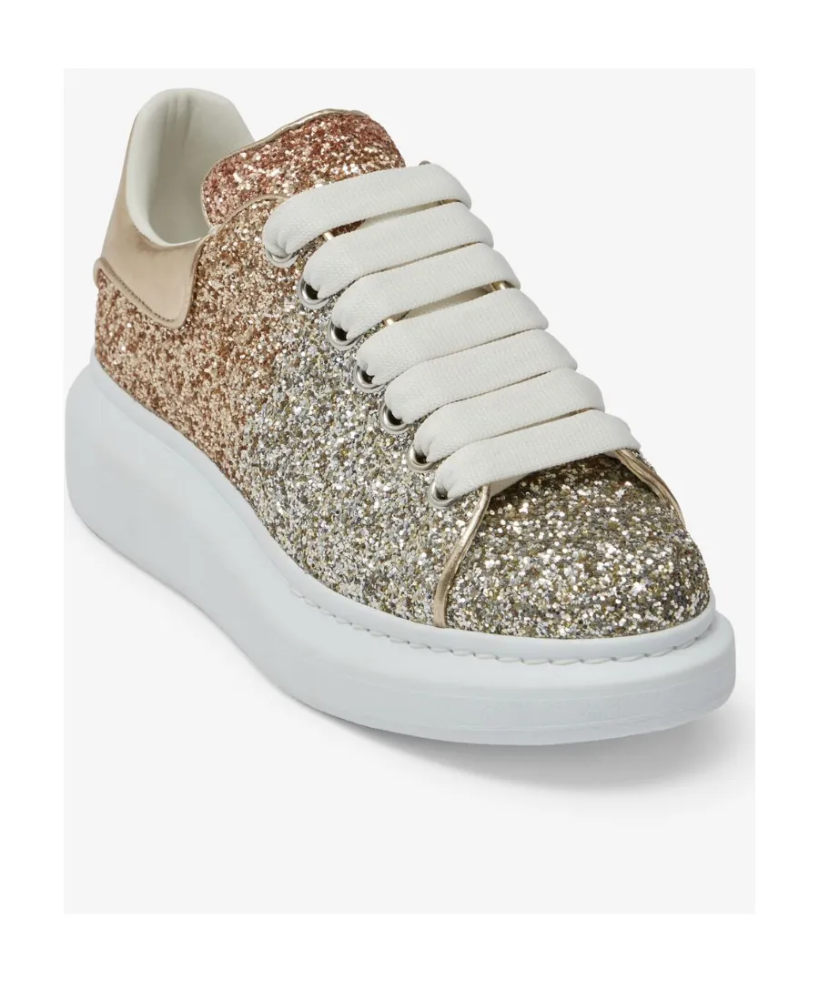 Oversized Glitter Chunky Lace-Up Sneakers