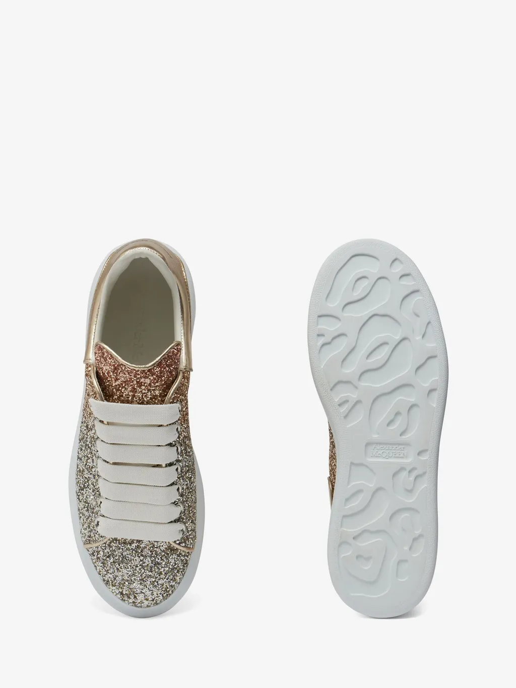 Oversized Glitter Chunky Lace-Up Sneakers