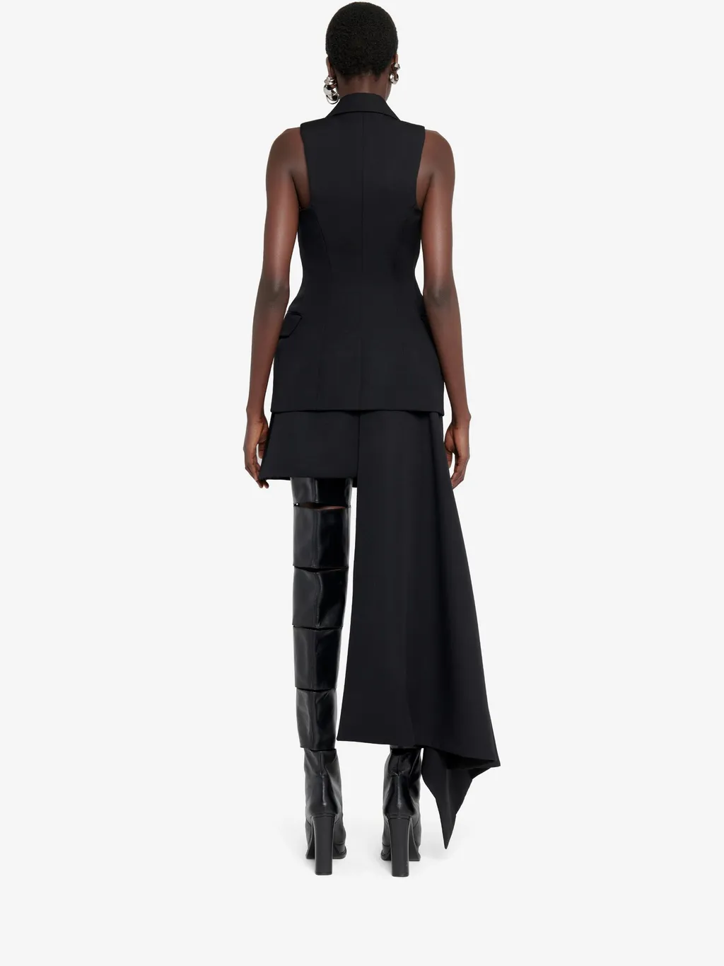 Asymmetric Zip-Detail Mini Skirt