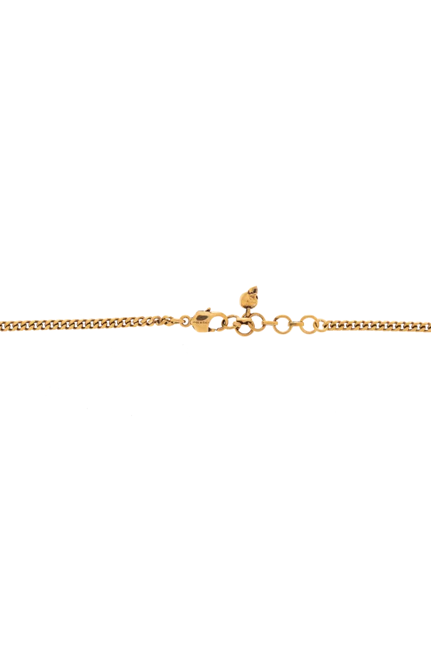 Logo Embossed Charm Long Necklace