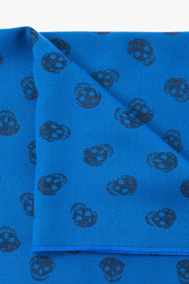 Skull Jacquard Fringed Scarf