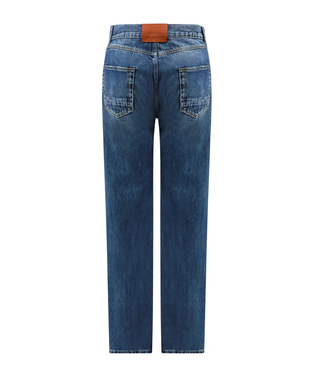 Logo Patch Straight-Leg Jeans