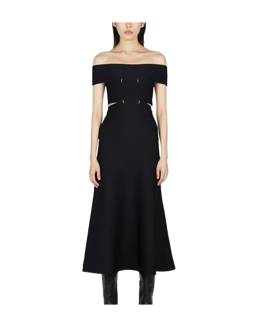 Off-Shoulder A-Line Midi Dress