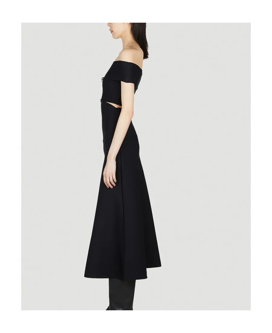 Off-Shoulder A-Line Midi Dress