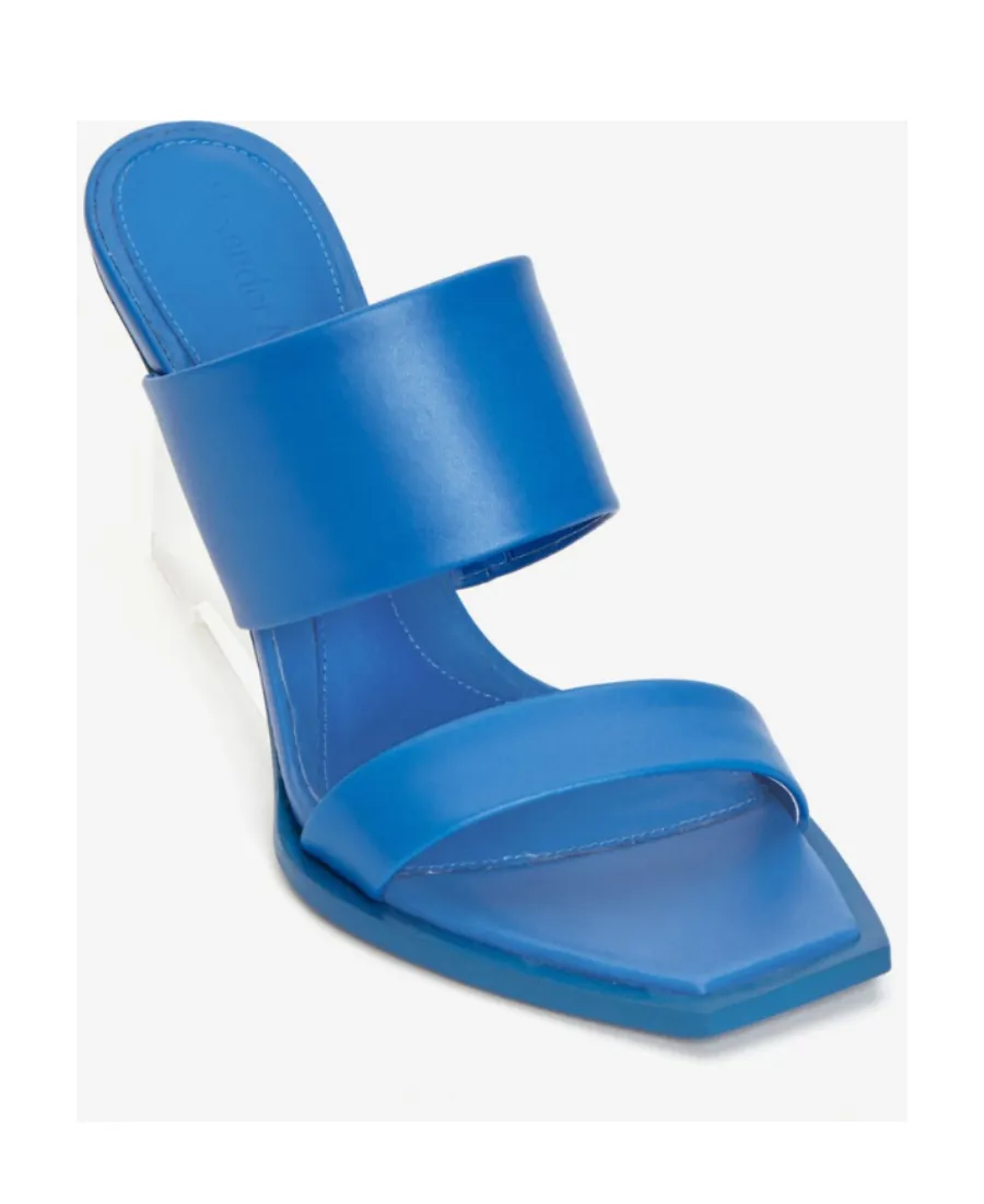 75Mm Platform Leather Mules