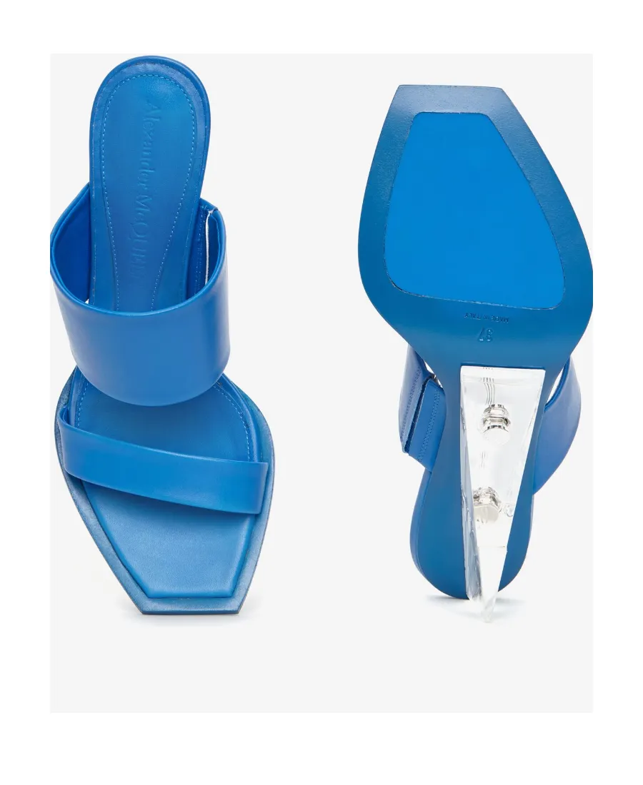 75Mm Platform Leather Mules