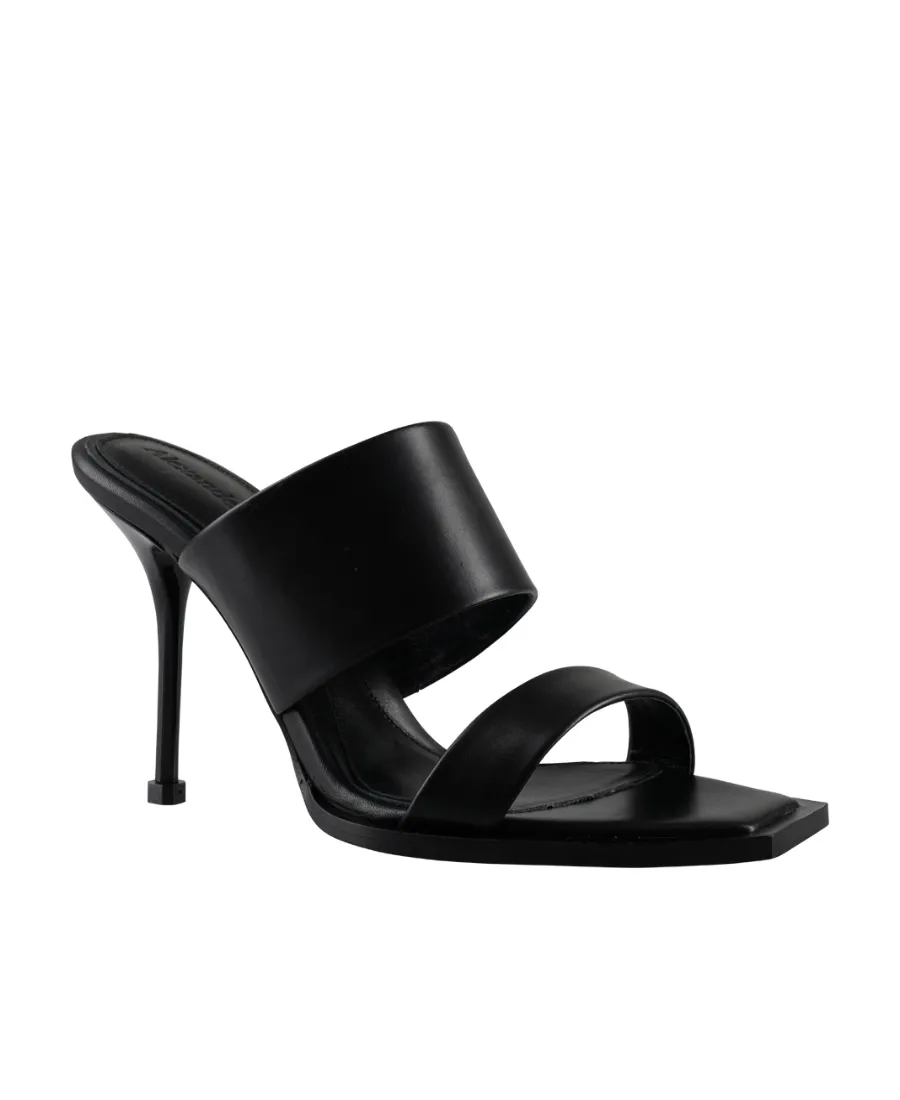 Square-Toe Heeled Sandals