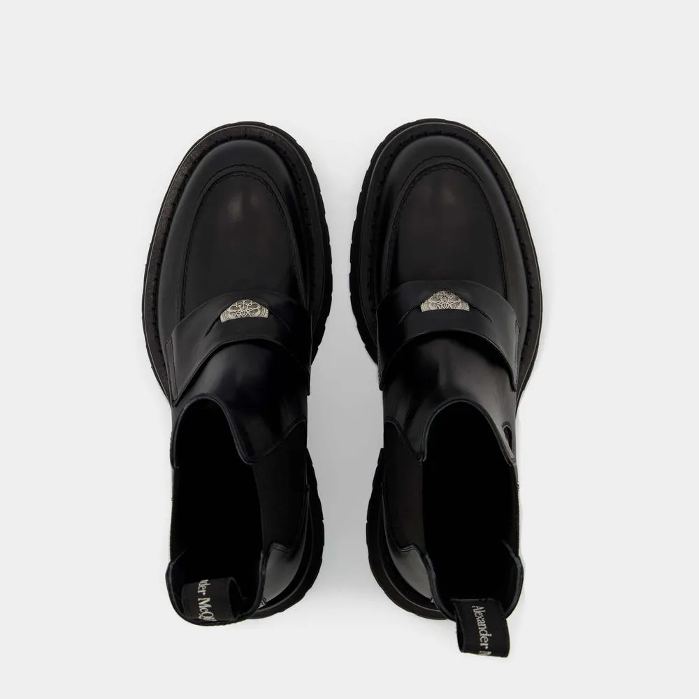 Punk Buckle Pointed-Toe Mules