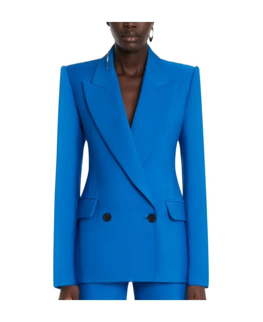 Double-Breasted Long-Sleeved Blazer