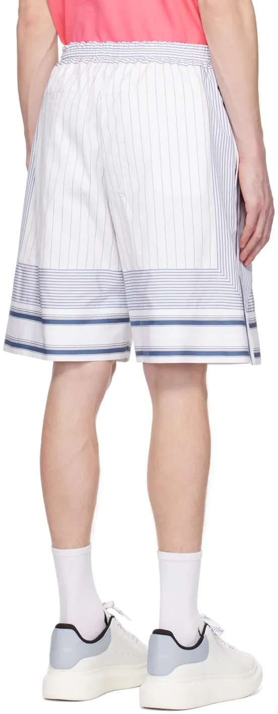 Logo Embroidered Striped Shorts